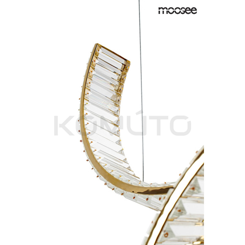 Lampa wisząca kryształowa WAVE 120 złota glamour Lampa wisząca kryształowa WAVE 120 złota glamour