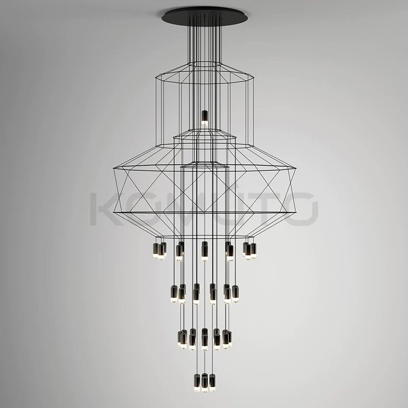 Lampa designerska wisząca linea 43 XL 150 czarna loftowa Lampa designerska wisząca linea 43 XL 150 czarna loftowa
