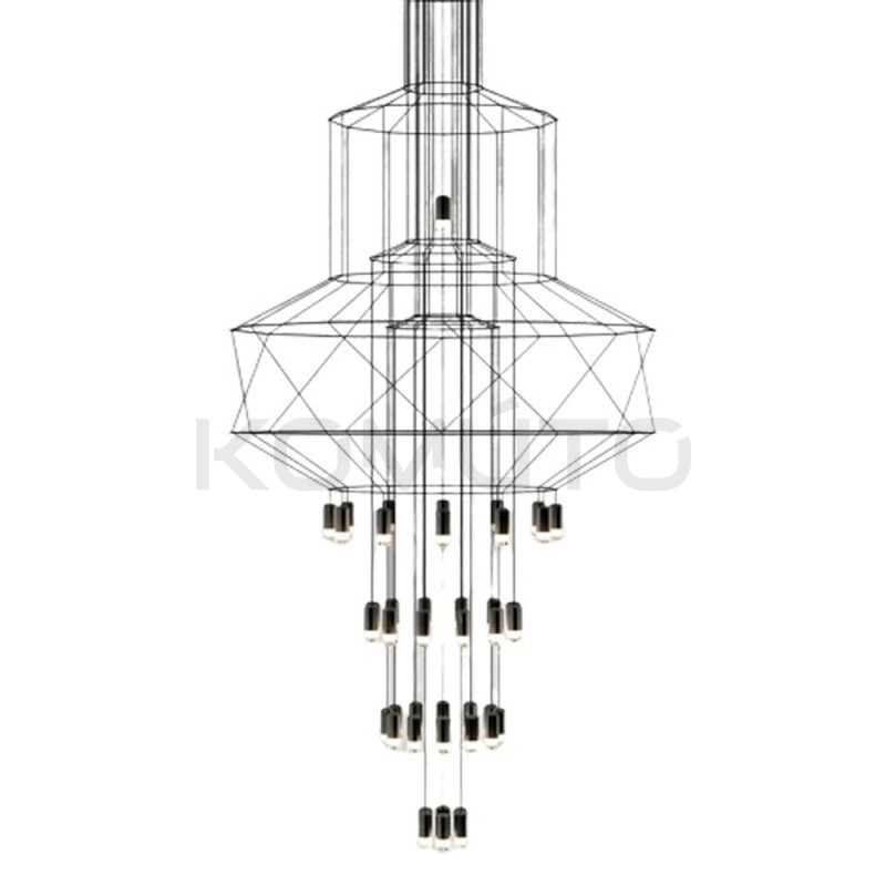 Lampa designerska wisząca linea 43 XL 150 czarna loftowa