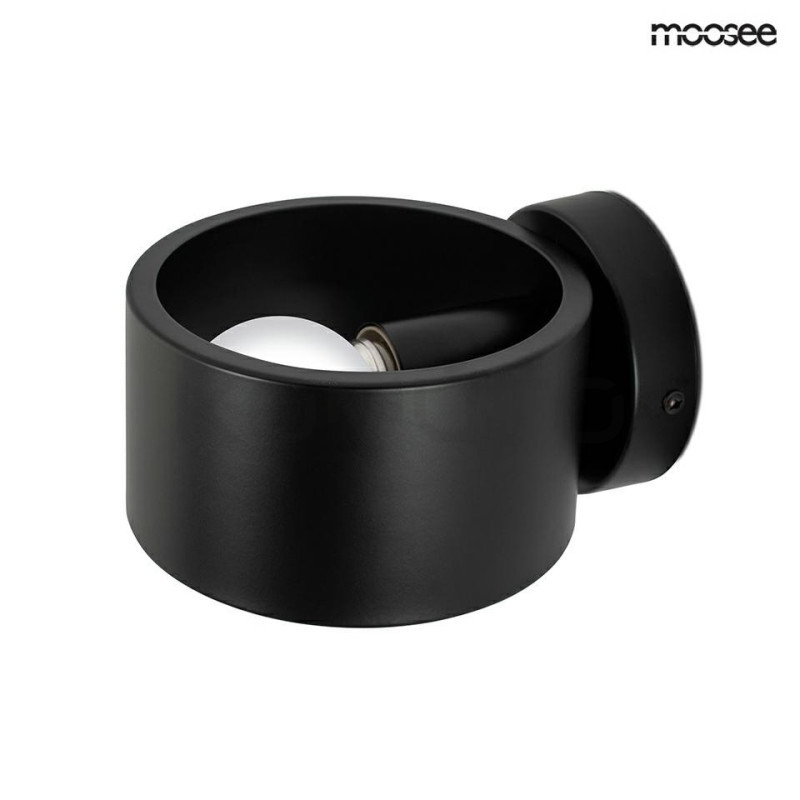 Nowoczesny Kinkiet Arro czarny pierścień obejma do sypialni Nowoczesny Kinkiet Arro czarny pierścień obejma do sypialni