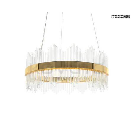 Lampa wisząca glamour Florens 60 złota kryształowe pałeczki