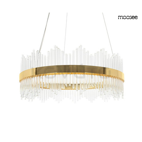 Lampa wisząca glamour Florens 80 złota kryształowe pałeczki