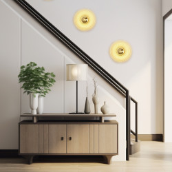 Okrągły Kinkiet ONDA złoty nowoczesny