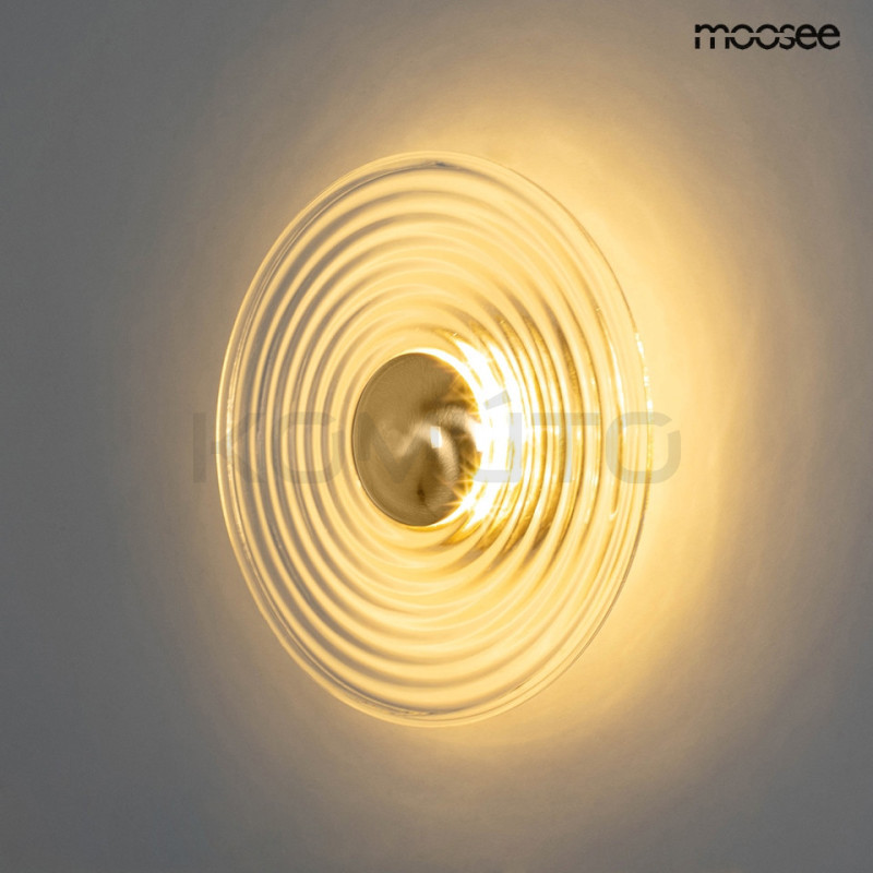 Okrągły Kinkiet ONDA złoty nowoczesny