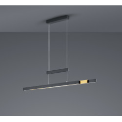 Lampa wisząca Pozioma Bruno czarna złoty akcent Led Lampa wisząca Pozioma Bruno czarna złoty akcent Led