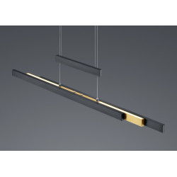 Lampa wisząca Pozioma Bruno czarna złoty akcent Led Lampa wisząca Pozioma Bruno czarna złoty akcent Led