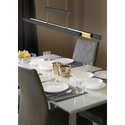 Lampa wisząca Pozioma Bruno czarna złoty akcent Led Lampa wisząca Pozioma Bruno czarna złoty akcent Led