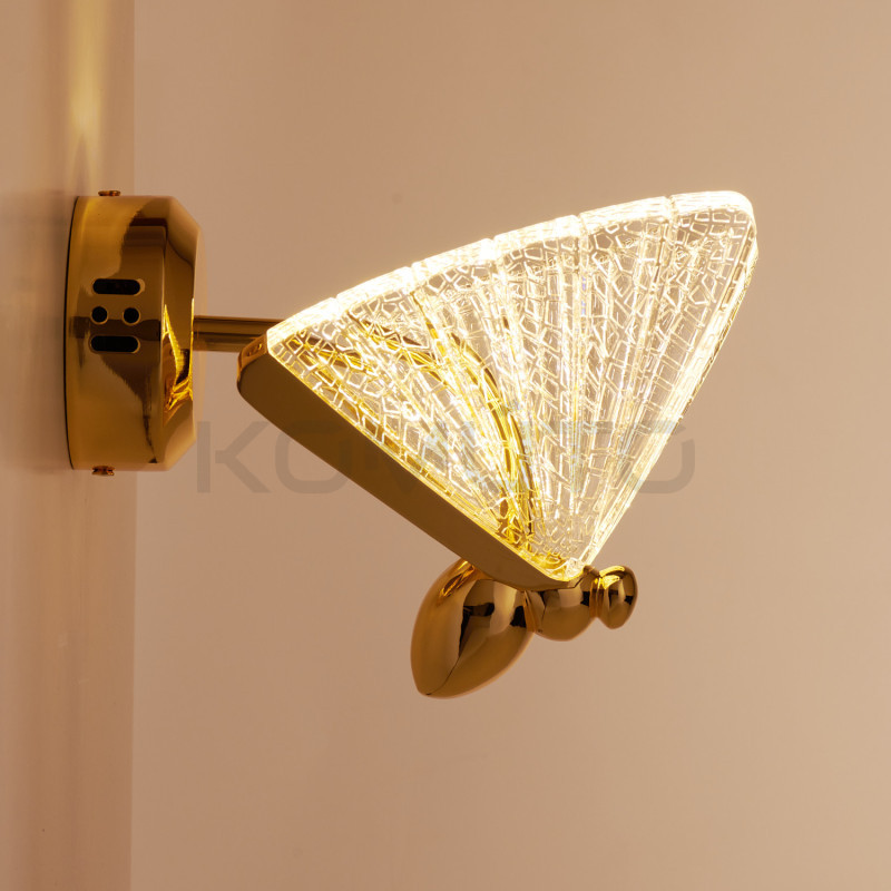 Kinkiet glamour Bee Motyl złoty 18 urokliwy romantyczny