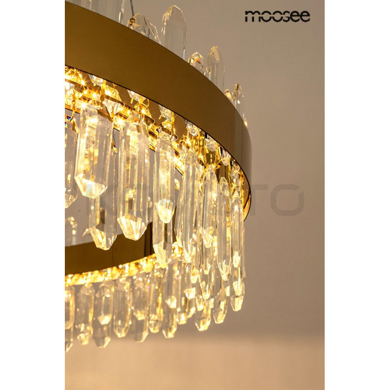 Kryształowa lampa wisząca glamour AMIRA 60 złota Kryształowa lampa wisząca glamour AMIRA 60 złota