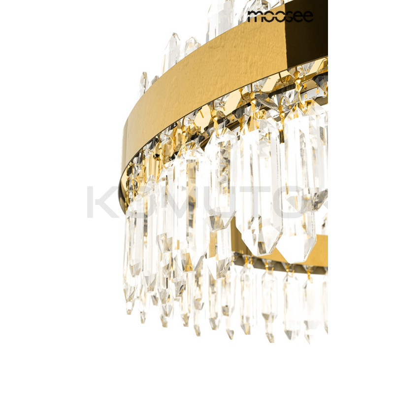 Kryształowa lampa wisząca glamour AMIRA 80 złota