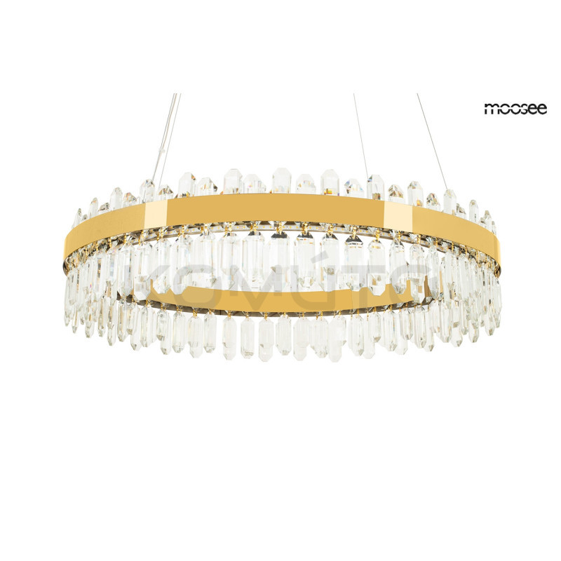 Kryształowa lampa wisząca glamour AMIRA 100 złota