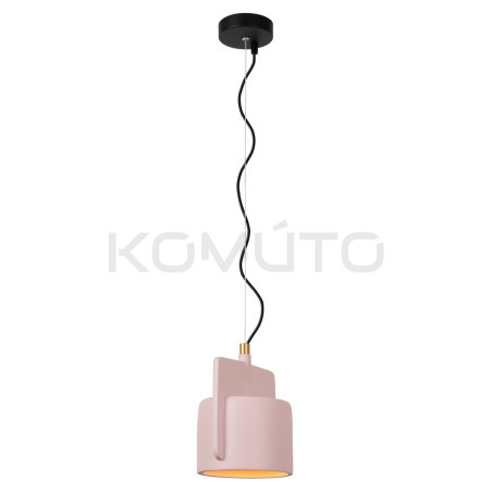 Betonowa lampa wisząca Bat różowa loft boho