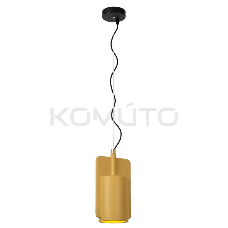 Betonowa lampa wisząca Bat żółta rustykalna