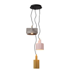 Betonowa lampa wisząca Bat potrójna kolorowa