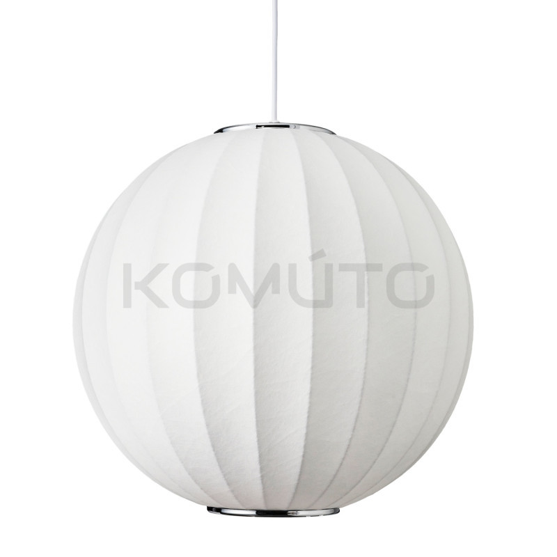 LAMPA WISZĄCA SILK BIAŁA 30 z jedwabiu kula