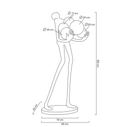 Lampa stojąca rzeźba Człowiek Human Lampa stojąca rzeźba Człowiek Human