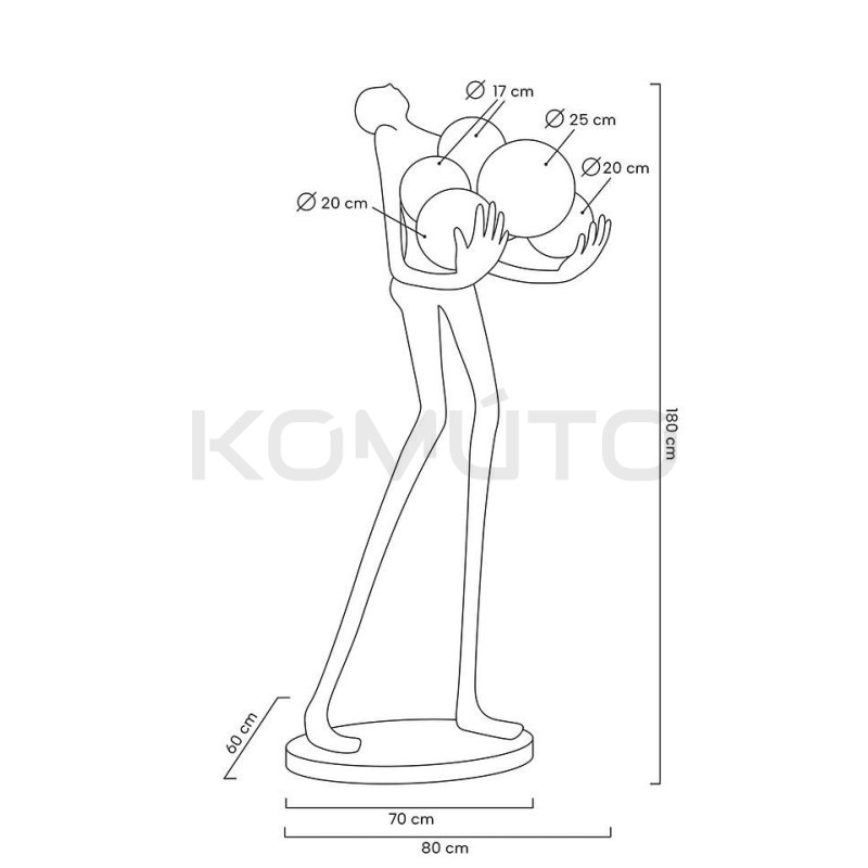 Lampa stojąca rzeźba Człowiek Human Lampa stojąca rzeźba Człowiek Human