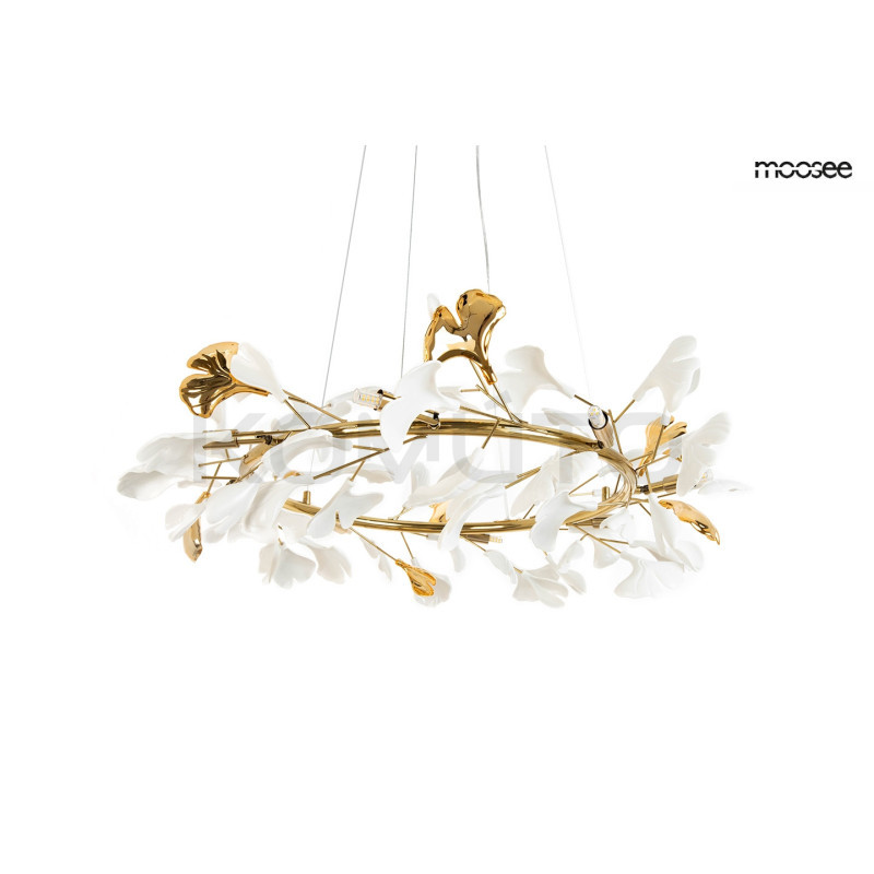 Lampa wisząca glamour FLORA 80 ceramiczna złota