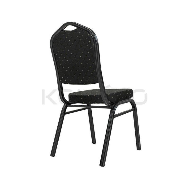Krzesło bankietowe HERON czarne z czarną podstawą