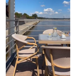 Krzesło Boho Bistro Paris rattanowe jasnobrązowe na taras