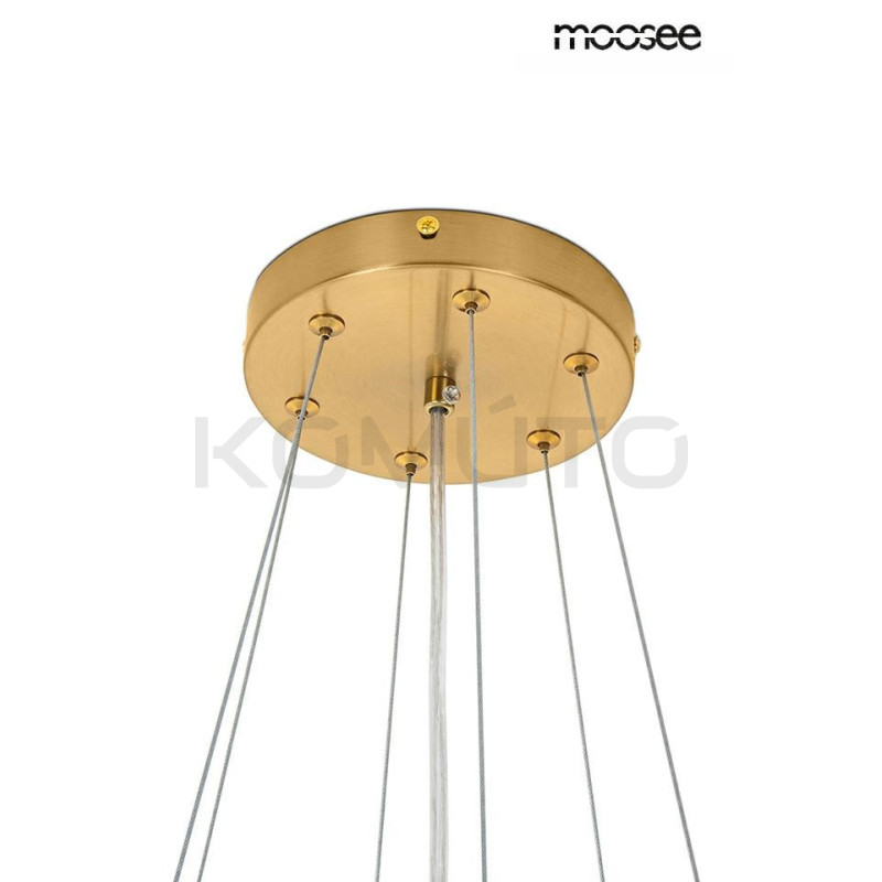 Lampa wisząca glamour ROCH 60 złota białe liście Lampa wisząca glamour ROCH 60 złota białe liście