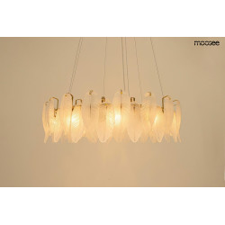 Lampa wisząca glamour ROCH 60 złota białe liście Lampa wisząca glamour ROCH 60 złota białe liście