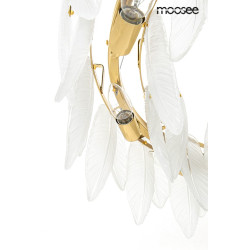 Lampa wisząca glamour ROCH 80 złota białe liście