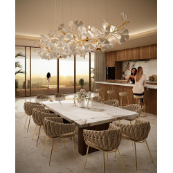 Lampa wisząca pozioma glamour FLORA 250 PP złota