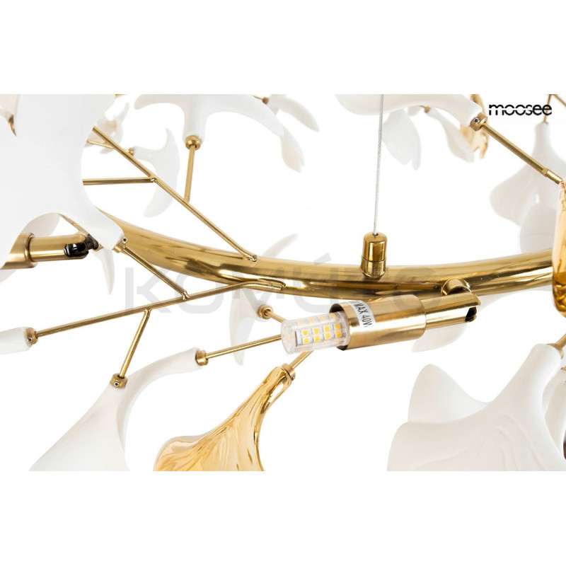 Lampa wisząca glamour FLORA 80 ceramiczna złota