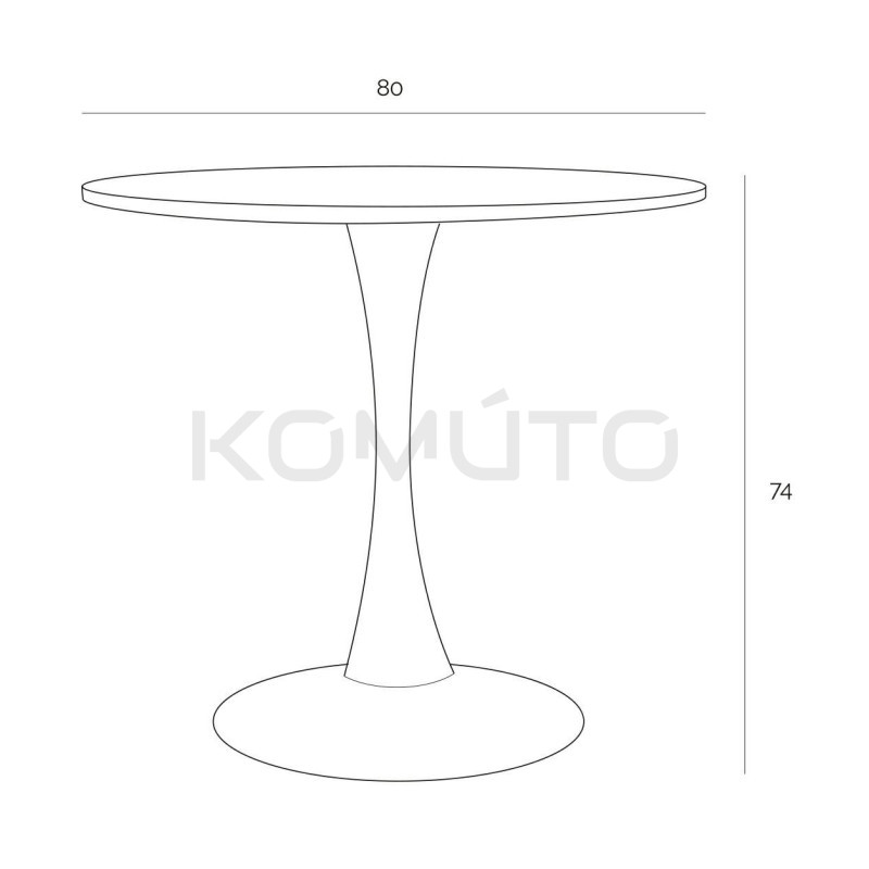 Okrągły Stół Tulip Skinny biały 80 na jednej nodze Okrągły Stół Tulip Skinny biały 80 na jednej nodze