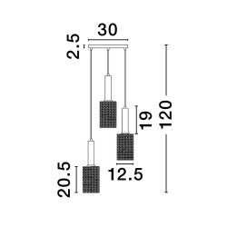 Lampa wisząca Froz 3 złota Lampa wisząca Froz 3 złota