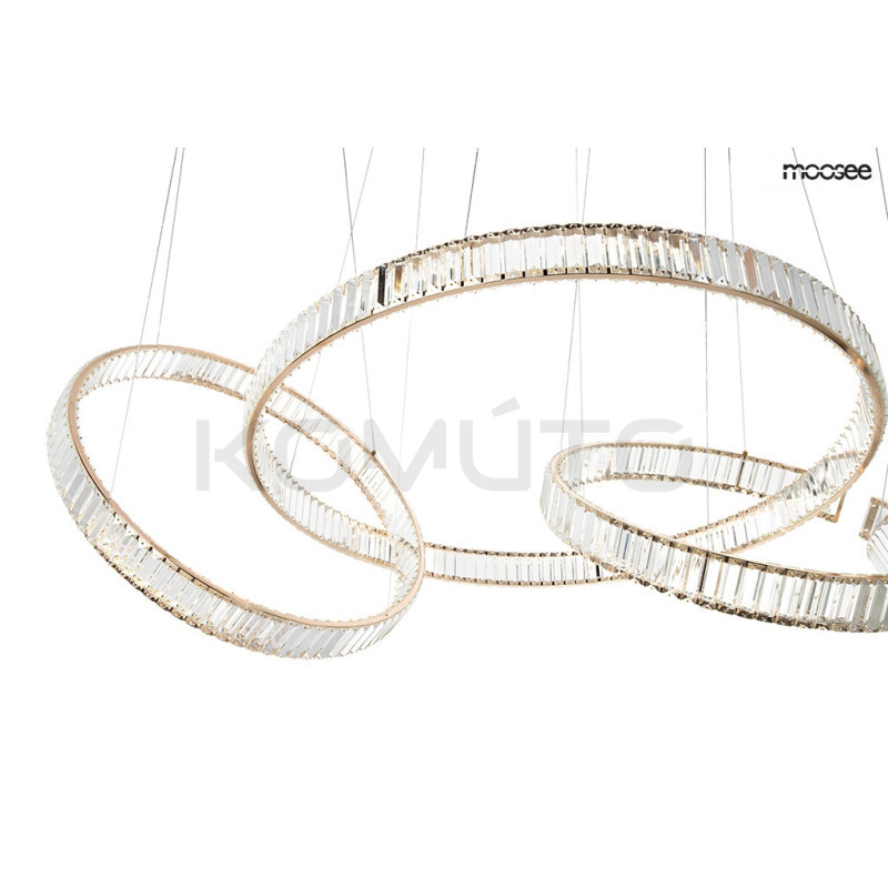 Lampa wisząca glamour 320 cm LIBERTY LINE 8 złota kryształowa