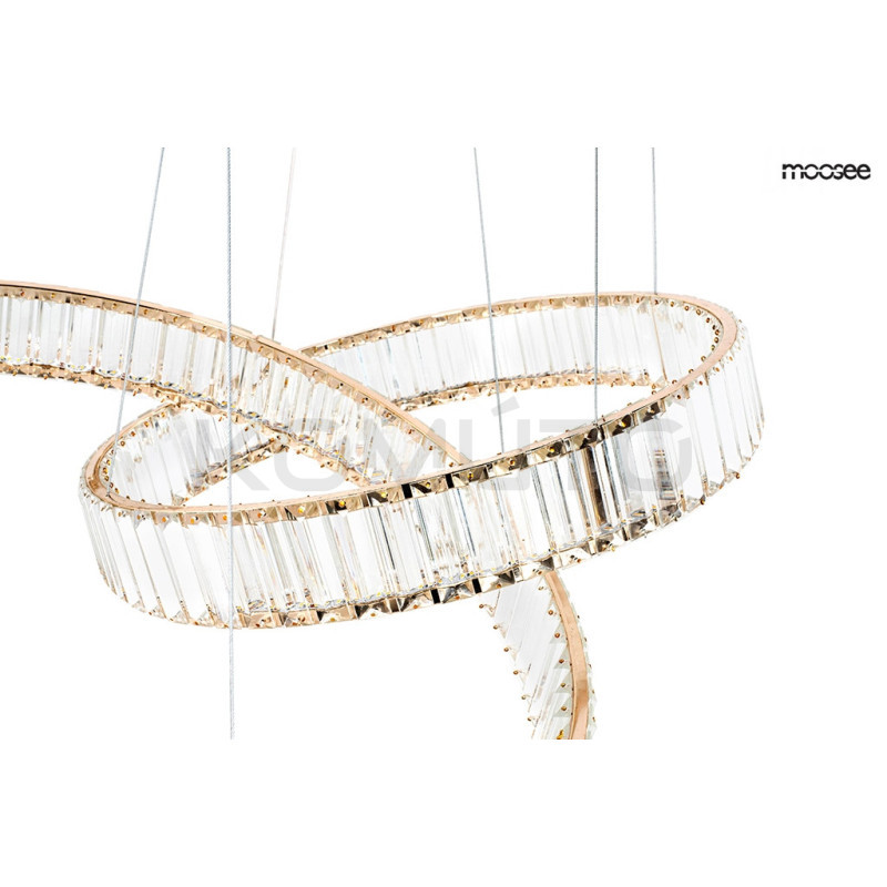 Lampa wisząca glamour 320 cm LIBERTY LINE 8 złota kryształowa