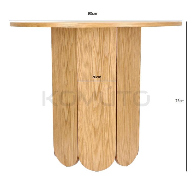 Okrągły stół w stylu Boho dębowy Boryna Okrągły stół w stylu Boho dębowy Boryna