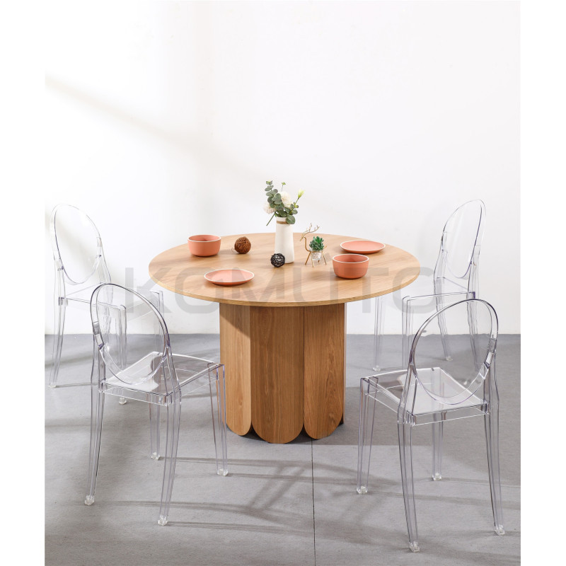 Okrągły stół w stylu Boho dębowy Boryna Okrągły stół w stylu Boho dębowy Boryna