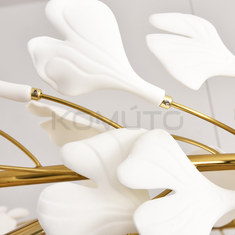 Lampa BOTANIKA 80 ozdobna z białych liści ginkgo miłorząb Lampa BOTANIKA 80 ozdobna z białych liści ginkgo miłorząb