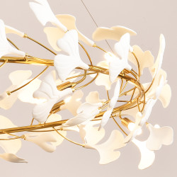 Lampa BOTANIKA 80 ozdobna z białych liści ginkgo miłorząb Lampa BOTANIKA 80 ozdobna z białych liści ginkgo miłorząb