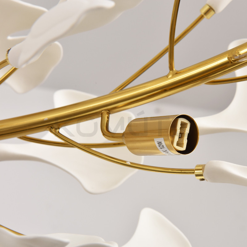 Lampa BOTANIKA 80 ozdobna z białych liści ginkgo miłorząb Lampa BOTANIKA 80 ozdobna z białych liści ginkgo miłorząb