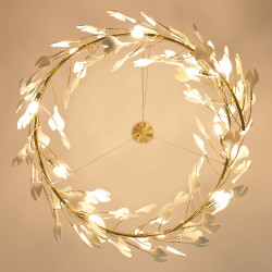 Lampa BOTANIKA 80 ozdobna z białych liści ginkgo miłorząb Lampa BOTANIKA 80 ozdobna z białych liści ginkgo miłorząb