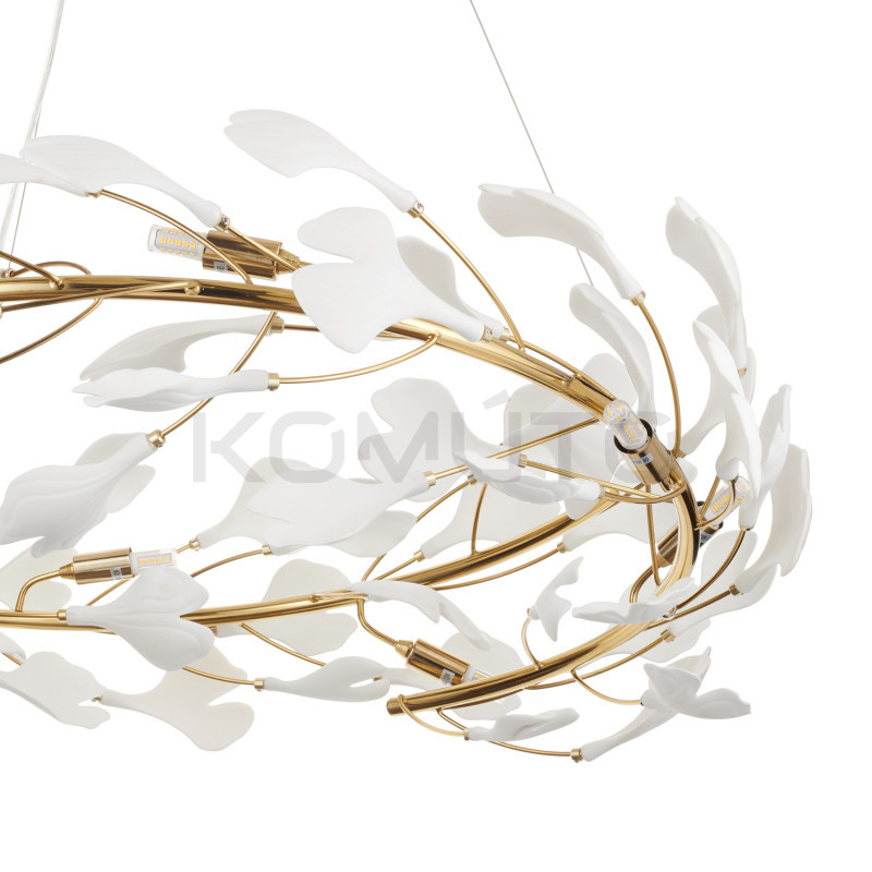 Lampa BOTANIKA 80 ozdobna z białych liści ginkgo miłorząb Lampa BOTANIKA 80 ozdobna z białych liści ginkgo miłorząb