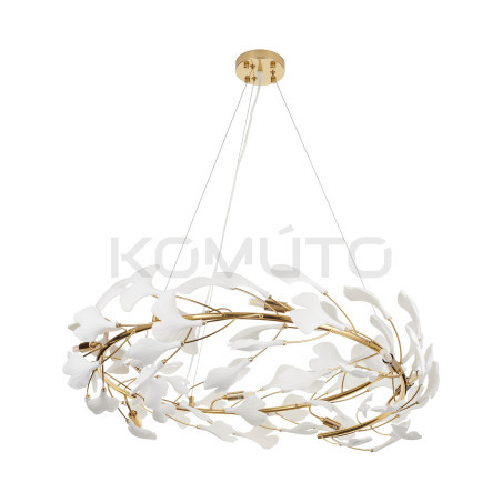 Lampa BOTANIKA 80 ozdobna z białych liści ginkgo miłorząb