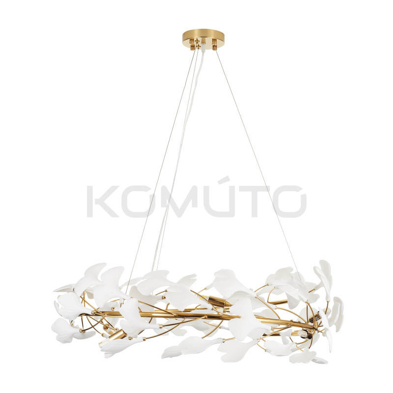 Lampa BOTANIKA 80 ozdobna z białych liści ginkgo miłorząb Lampa BOTANIKA 80 ozdobna z białych liści ginkgo miłorząb