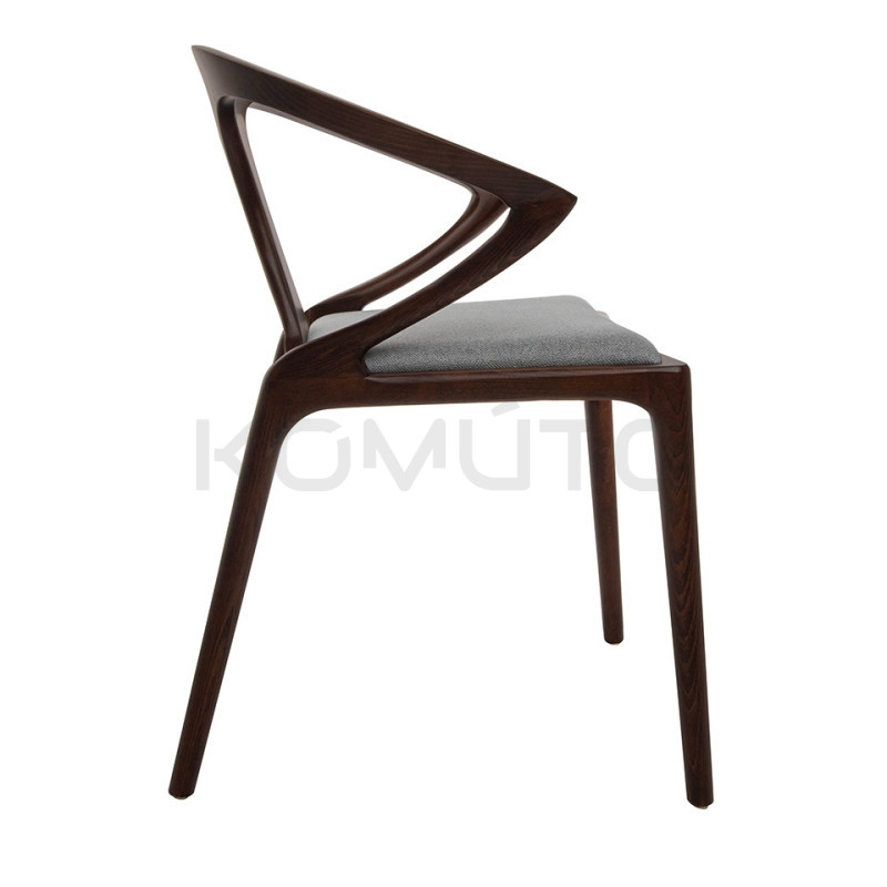 Krzesło INEZ orzech drewniane nowoczesne z poduszką