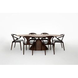 Krzesło INEZ orzech drewniane nowoczesne z poduszką