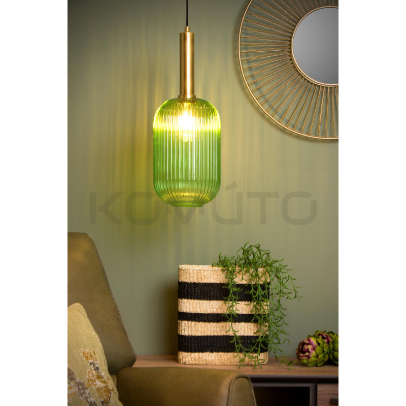 Szklana lampa wisząca Mohito Slim zielona Szklana lampa wisząca Mohito Slim zielona