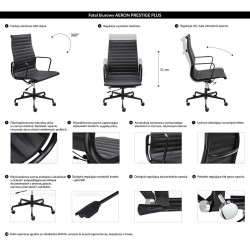 Fotel biurowy AERON PRESTIGE PLUS z czarnym stelażem