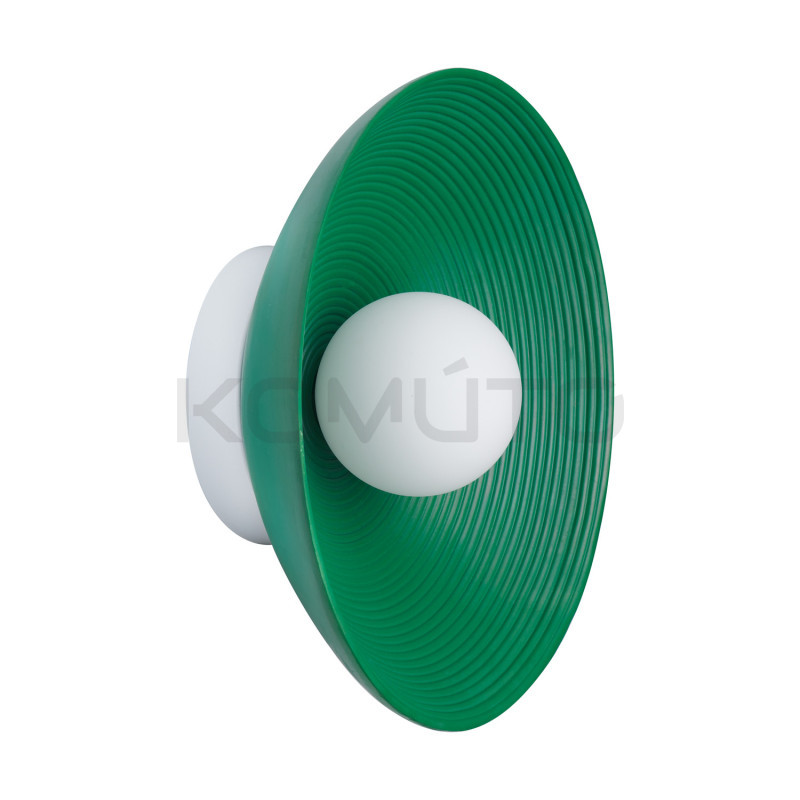 Lampa ścienna ILUSIONI 26 okrągła tarcza w zieleni bieli beżu