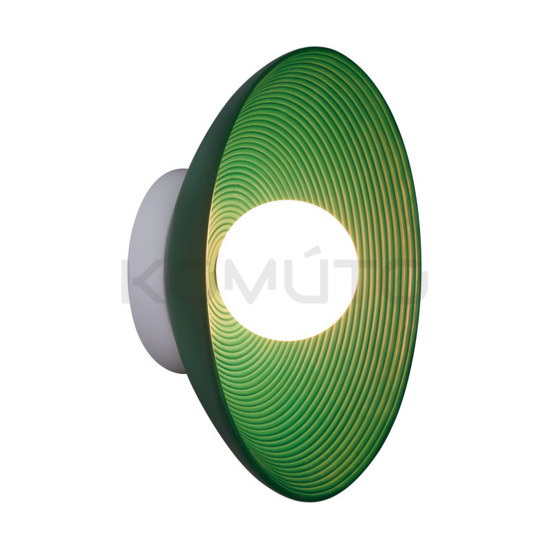 Lampa ścienna ILUSIONI 26 okrągła tarcza w zieleni bieli beżu