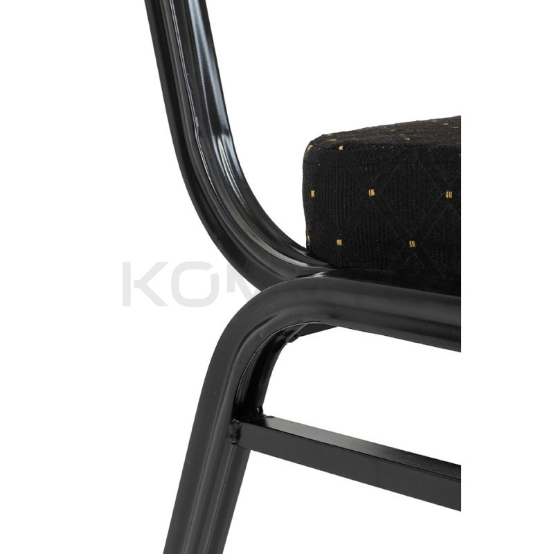 Krzesło bankietowe HERON czarne z czarną podstawą