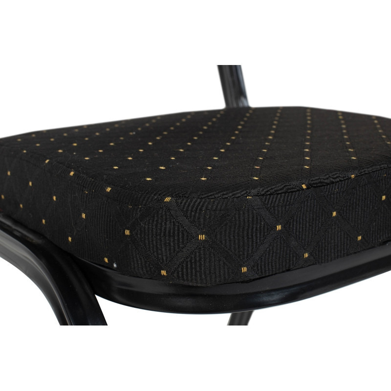 Krzesło bankietowe HERON czarne z czarną podstawą